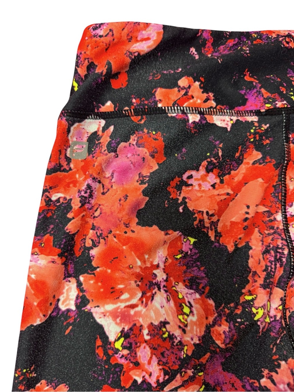 Fabletics Salar PowerHold Floral Leggings XS Pink Black Workout Yoga - Picture 4 of 6
